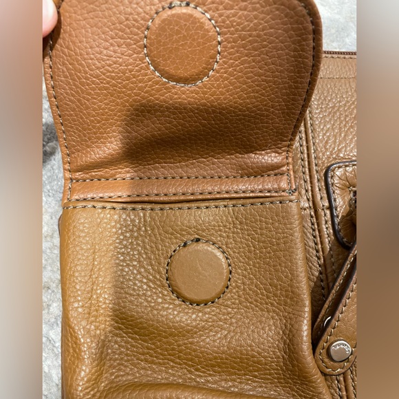 Tignanello Brown Genuine Pebble Leather Crossbody Bag W/ Organizer Wallet Pocket - Picture 7 of 13